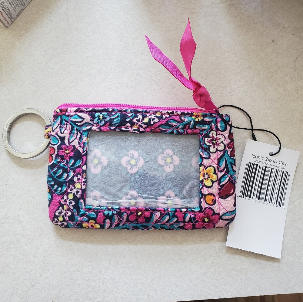 NWT Vera Bradley Zip ID Case Kaleidoscope Pink Floral